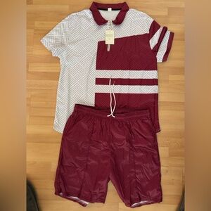 NWT Duval North America Golf Set - Burgundy White Colorblock - Mens 3XL